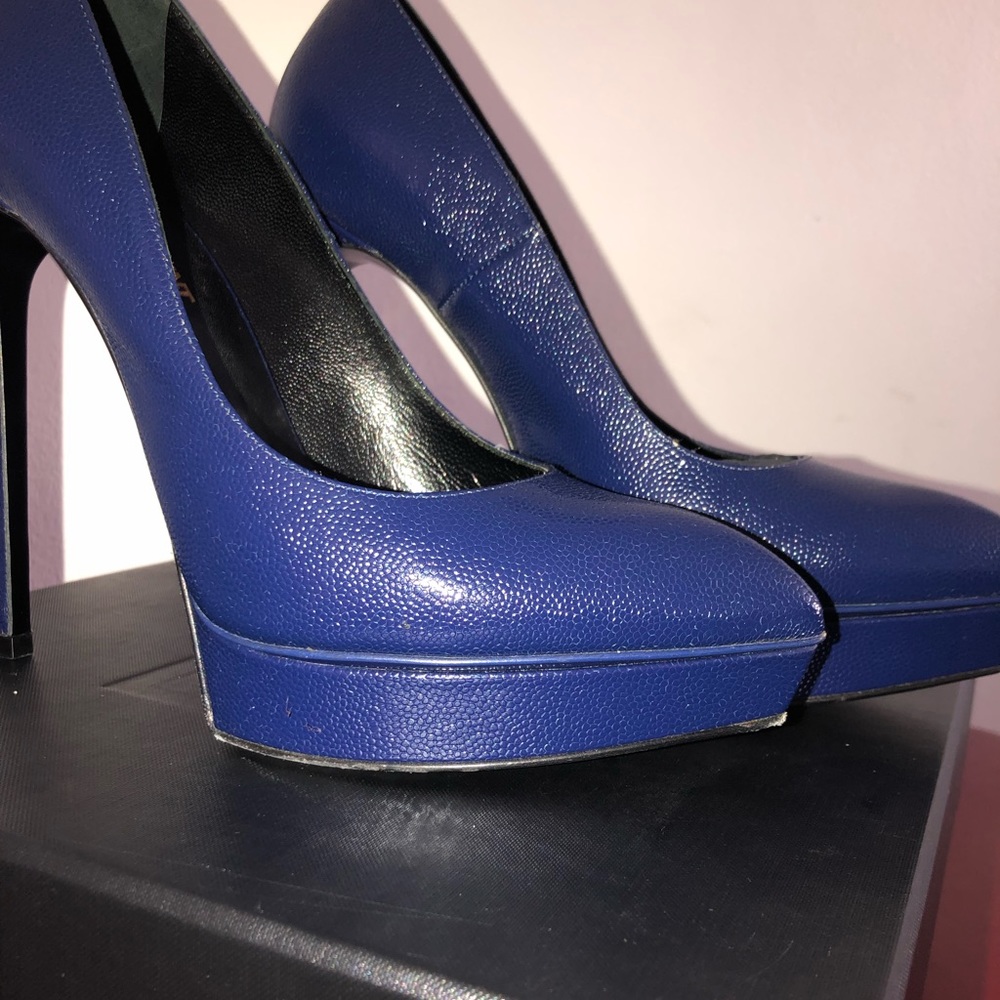 Cobalt Blue Saint Laurent Pumps - Picture 3 of 8